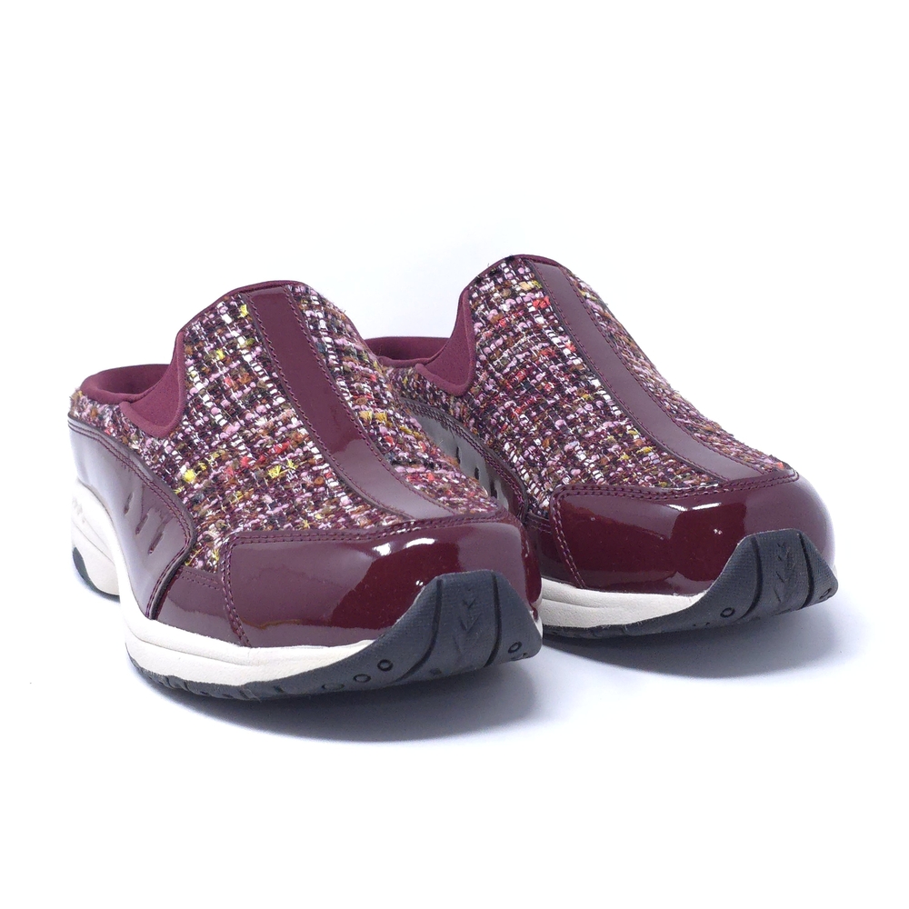 Easy Spirit Traveltime  Slip On Wine-Tweed-Multi-Patent 10WW US - Picture 2 of 10